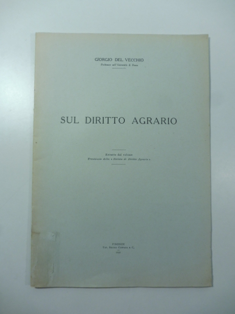 Sul diritto agrario